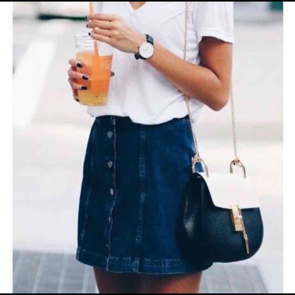 Button Up Denim skirt